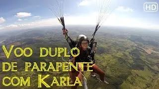 Voo duplo de parapente com Karla, em Raul Soares - MG.