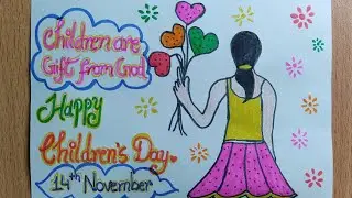 Children's Day Drawing|| Children's Day Poster Drawing|| Children's Day Easy Drawing #creative #art