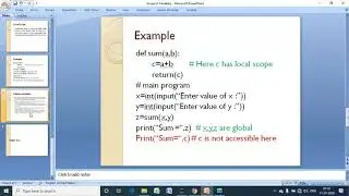 Scope of variable in Python