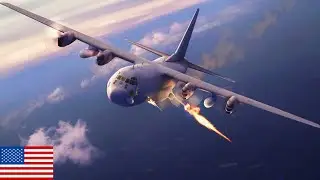 The AC-130J Ghostrider Gunship Fires Its 105mm Cannon 