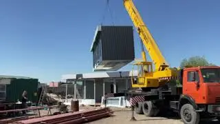 Погрузка и транспортировка торгового павильона 9х3 м.