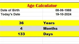 How to Create Age Calculator using Microsoft Excel