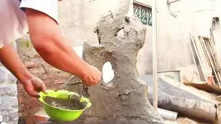 It's simple - create a waterfall aquarium, out of foam and cement.