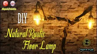 💡Natürel Rustik Lambader Nasıl Yapılır [Mandalina Dalı] *DIY Natural Rustic Floor Lamp* [Home Decor]