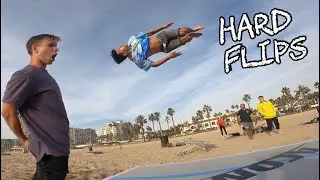 HARD FLIPS AT THE BEACH!