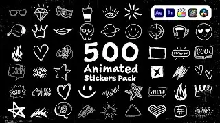 Animated Stickers Pack V.3 (After Effects - Premiere Pro - Apple Motion -Final Cut -DaVinci Resolve)