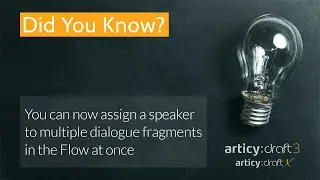 articy quick tip: Multi Assign Speaker