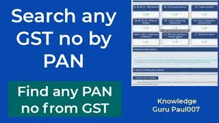 How to find PAN no from GST no I GST no search by PAN no I pan no from gst