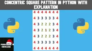 Concentric square pattern in Python with explanation || 