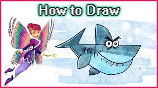 How to Draw a Shark From Number 4 | Fun Drawings for Kids