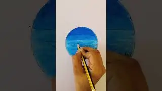 Boat in seashore Scenery drawing using Oil Pastels// Circle drawing.