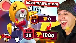 SUBI o NOVO BRAWLER MOE do 0 até 1000 🏆 TROFÉUS no COMBATE! 😎🔥