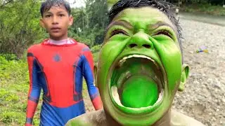 Hulk boy funny Transformation with spiderman | Hulk transformation