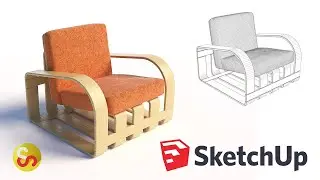 How to model an armchair (outdoor sofa) with FredoCorner - Sketchup tutorial
