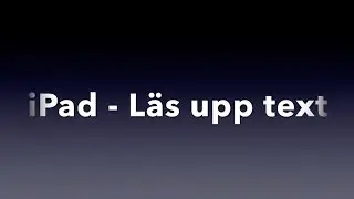 Läs upp text iPad