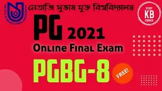 NSOU PG Final Exam 2021 PGBG-8 || Live || NSOU PGBG-8 MCQ Question/Answer