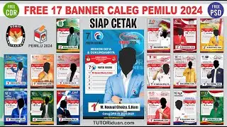 Free 17 Banner Spanduk Caleg Peserta Pemilu 2024 Siap Cetak (CDR PSD)