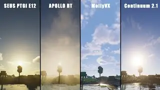 TOP 4 HIGH END MINECRAFT SHADERS COMPARISON  | SEUS PTGI E12 + APOLLO RT + MOLLYVX + CONTINUUM 2.1