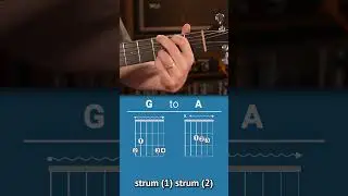 Smooth G to A Chord Transition Tips 🎸 #guitarlesson #guitareducation #guitar