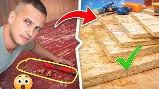 Leveling the floor with OSB board