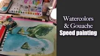 Hawaii Landscape Watercolor [speed painting]