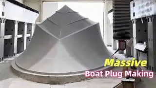 large format 5 axis cnc milling machine mold cnc for 3d wood boat design model #5axis #boatmold