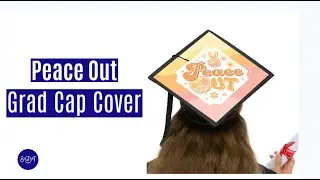 Peace Out - Groovy Hippie Graduation Cap Decorations Kit - Grad Cap Cover | Big Dot of Happiness
