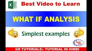 EXCEL WHAT IF ANALYSIS