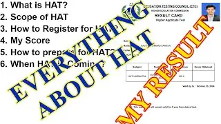 Everything about HAT! my Score! What is hat? HAT Preparation! HAT Register| HAT dates| Hat fees| HAT