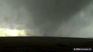 Tornado approaching Beebeetown, Iowa with waterfall sound