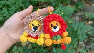Мини львëнок крючком|Вязаный брелок|Игрушка на ëлку крючком