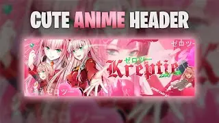 Cute anime header of Zero two | Speed art | Adobe Photoshop