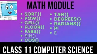 math Module in Python|| math module functions || sqrt(),pow(),fabs() || Class 11 Computer Science