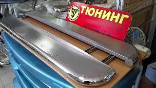 САМЫЕ КРУТЫЕ Пороги на Шевролет Нива, нержавейка площадка Chevrolet Niva фирма Metec 800400