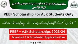 PEEF – AJK Scholarships 2023-24 | How To Apply For PEEF Scholarship 2024 | PEEF Scholarship Form