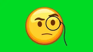 Face with Monocle Emoji Green Screen