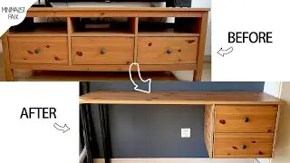 Transform TV Cabinet To A Large Desk｜DIY Desk Transformation