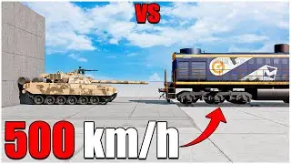 Beamng Drive | v0.32 | Trains VS Tank ( 500 km/h ) | 