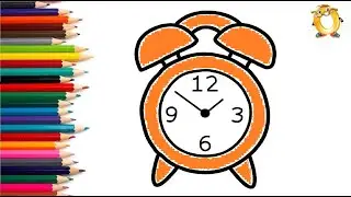 How to draw a watch. Coloring page/Drawing and painting for kids. Learn colors.
