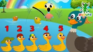 Five Little Ducks | Duck Song - Learn Counting | BUBUPiE
