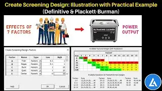 Create Screening Design : Design of Experiment (DOE) With Example (Definitive & Plackett-Burman)