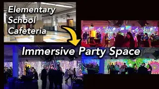 Wow 😲 school cafeteria tuning into an immersive party space