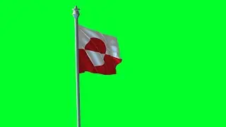 Greenland national Flag Animation Green Screen No Copyright Stock footage 2k_Shutterstock BD