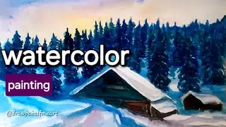 EASY Watercolor LANDSCAPE Painting | Step by Step Guide