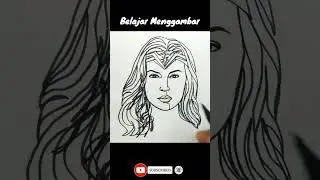 SATU GARIS menggambar wonder woman #menggambar #shorts #short #dc #dccomic #belajarmenggambar