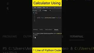 Calculator Using one line of Python Code 