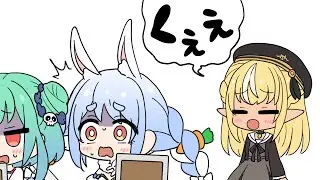 【手描き】突然ガストの物真似をして二人を恐怖のどん底に落とすフレア【不知火フレア/兎田ぺこら/潤羽るしあ/ホロライブ】