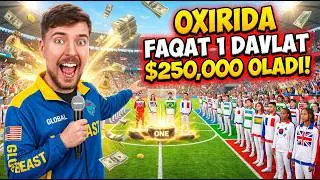 Har bir davlat $250,000 uchun kurashadi! l MrBeast Uzbek Tilida 