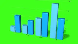 Business Growth Bar Graph Green Screen
