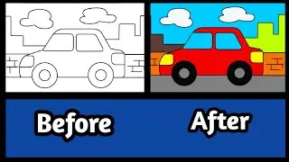interesting car drawing for kids | car drawing for toddler #drawing #painting